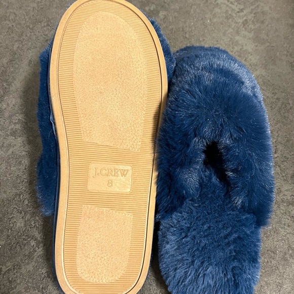 J.Crew Blie Faux Fur Slippers -NWOB - Picture 2 of 3